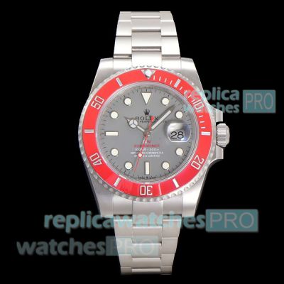 Super Replica Rolex DIW Submariner Parakeet Red Ceramic Bezel 3135 watch 